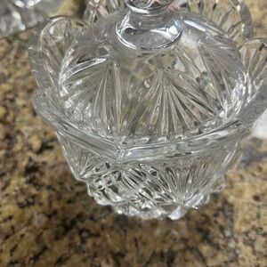 Crystal candy dish or sugar bowl with lid